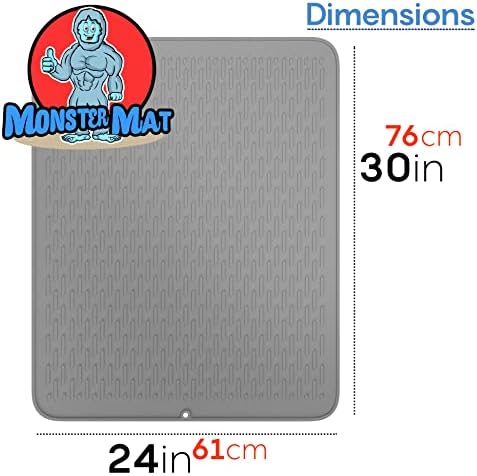 Monster Mat Extra Large Silicone Dish Drying Mat (30"x24") – Heavy