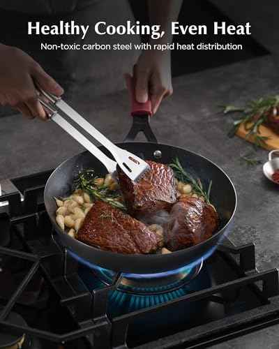Carbon Steel Pan, 10 Inch Nonstick Frying Pan Skillet