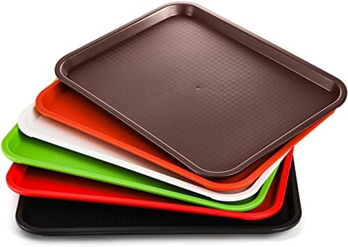 Yarlung 6 Pack Plastic Fast Food Trays, 16x12 Inches Restaurant
