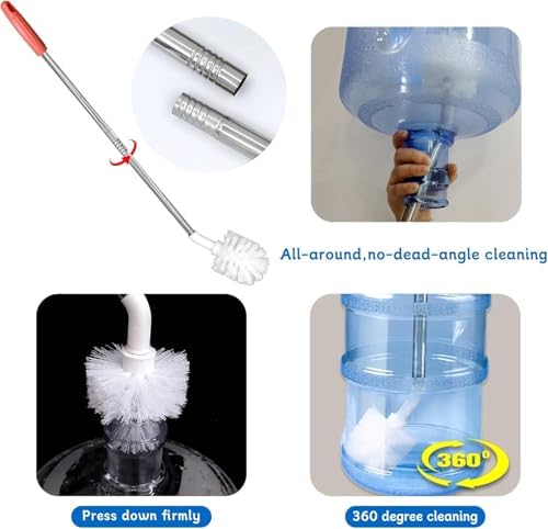 2-Pack Bucket Brush, Kettle Brush, Cleaning Extra Long Bottles, Gallon