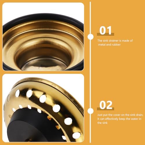 Kitchen Sink Strainer and Stopper Set Metal Drain Filter Basket with