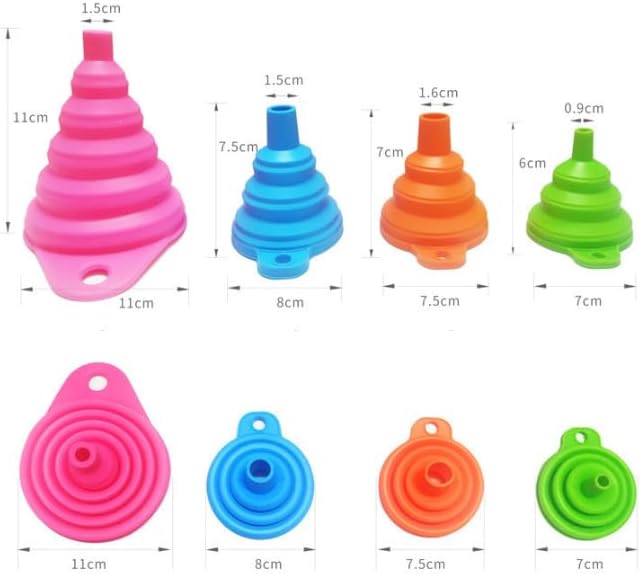 4 PCS Collapsible Silicone Funnel Kitchen Gadgets Accessories Small
