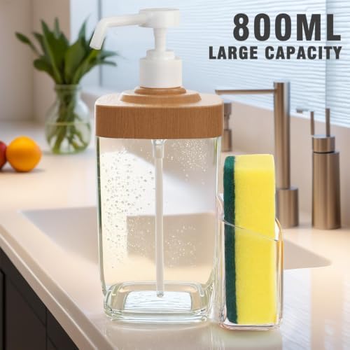 Kitchen Soap Dispenser with Sponge Holder, 800ml