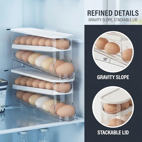 Auto-Rolling Egg Dispenser with Lid, 1 Pack