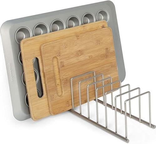 Spectrum Euro Kitchen Organizer for Cooking and Bakeware, Satin Nickel