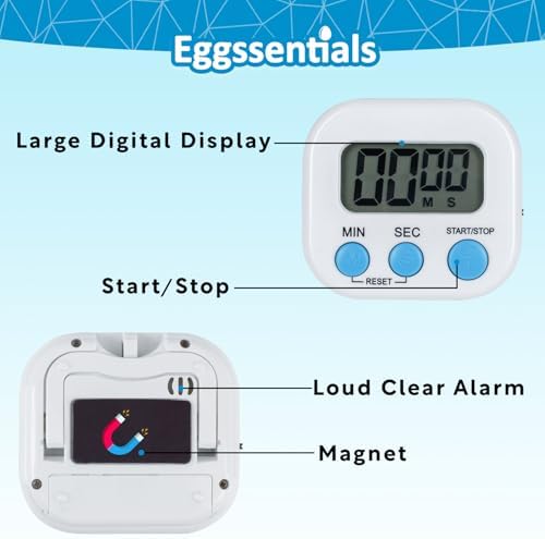 Pack of 4 Kitchen Timers with Big Digital Numbers