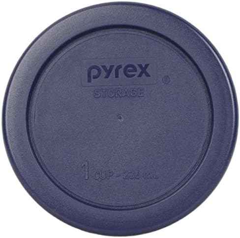 Pyrex 7202 1-Cup Glass Bowl with Dark Blue Lid, 4 Pack