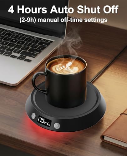 Kepwam Mug Warmer for Desk, Coffee Warmer with 3 Temp Settings & 2-9H