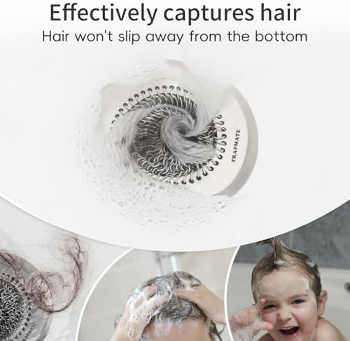 Shower Drain Cover Bathtub Stopper, 4.4" Hair Catcher for Bath, Tub &