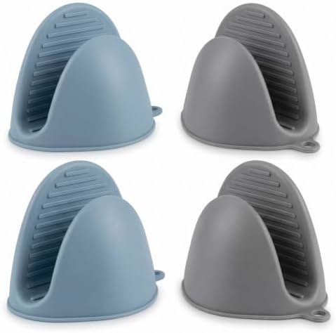Silicone Kitchen Oven Mitts Set, Finger Protector Cooking Pinch Grips