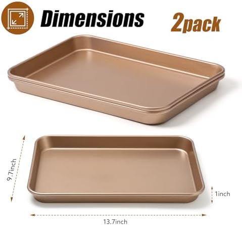 2 Pack 14 X 10 Inches Quality Baking Sheet Pan, Slick Carbon Steel