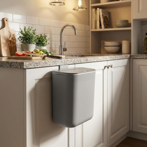 2.4 Gallon Stainless Steel Hanging Trash Can with Lid