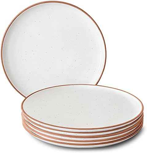 Mora Ceramic Dinner Plates Set of 6, 10 inch Dish Set - Microwave
