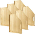 Solid Wood Tray Dividers for Cabinets, 4-Pack Baking Sheet & Cutting Board Organizer, Adjustable Cabinet Storage for Cookie Sheets, Pans and Pantry Trays