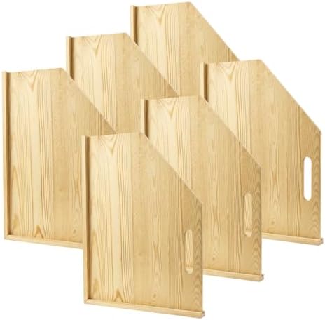 Solid Wood Tray Dividers for Cabinets, 4-Pack Baking Sheet & Cutting Board Organizer, Adjustable Cabinet Storage for Cookie Sheets, Pans and Pantry Trays