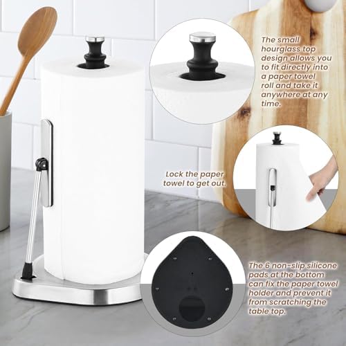 Dailyart Paper Towel Holder for One Hand Tear - Countertop with