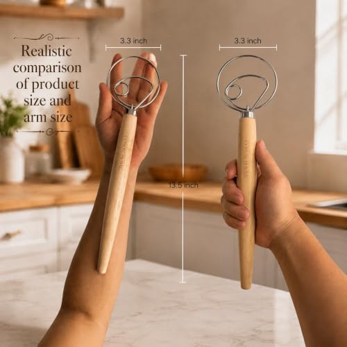 2 Pack Danish Dough Whisk, Sourdough Bread Baking Supplies