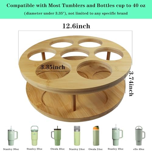 7 Slots Water Bottle Organizer for Stanley Cup Tumbler Accessories