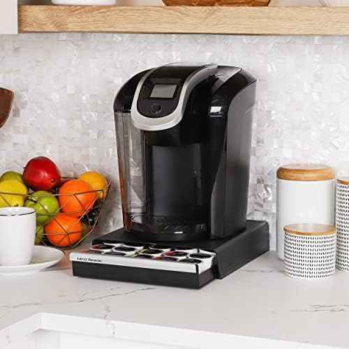 Mind Reader Single Serve Coffee Pod Drawer, 30 Pod Capacity, Countertop Organizer, 10.5"L x 12.75"W x 2.5"H, Black