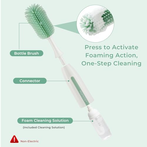 Momcozy Bottle Brush Kit Pro, Innovative Push-Press Deep Cleaning Baby