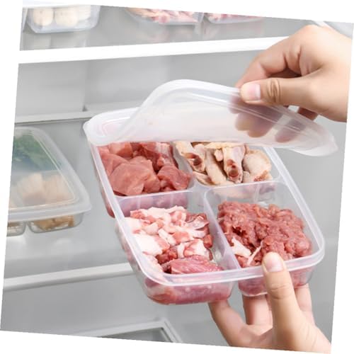 SOLUSTRE 2pcs PP Divided Food Storage Containers with Lid Stackable