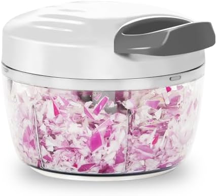 Manual Food Processor & Vegetable Chopper White - 2.3 Cup Mini