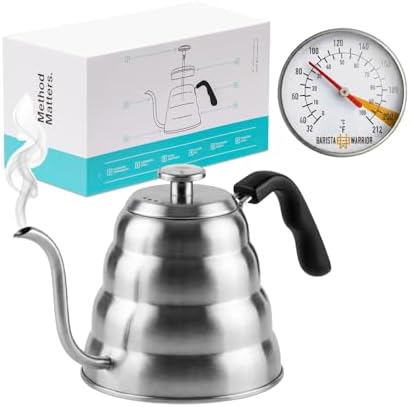 Barista Warrior 1.2L Silver Gooseneck Kettle