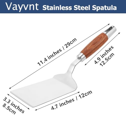 Vayvnt Metal Spatula for Kitchen Use, Stainless Steel Spatula Turner