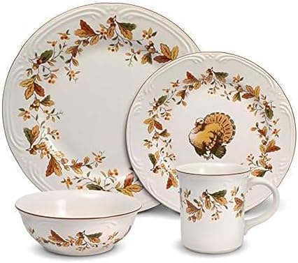 Pfaltzgraff Autumn Berry 16 Piece Dinnerware Set, Service for 4, Multi