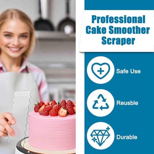 6-Piece Clear Acrylic Cake Decorating Scraper Set