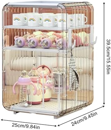 Large Capacity Baby Bottle Drying Rack, 3/4-layer Dustproof Nursing