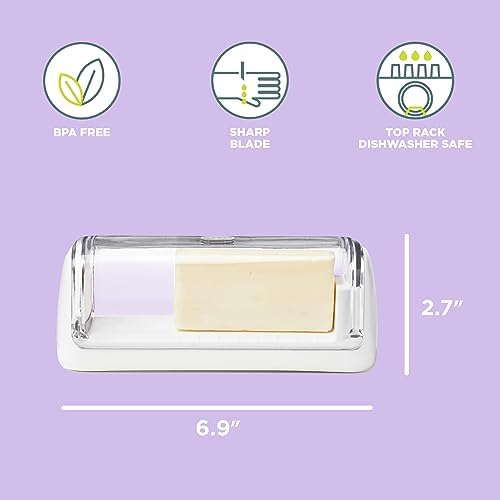 Chef’n Slice'n Store Butter Dish with Built-In Slicer Lid – Fits Long