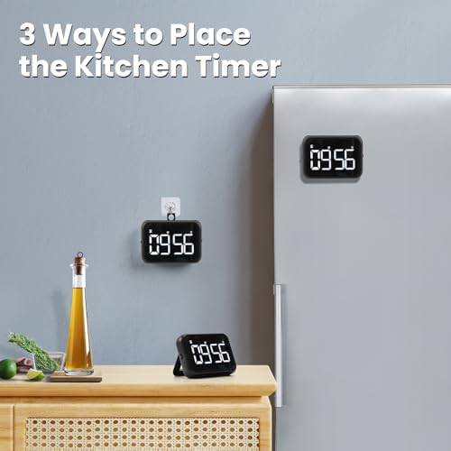 USB Rechargeable Digital Kitchen Timer, Large LCD Display