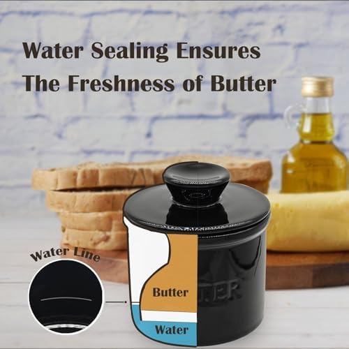 Ceramic Butter Crock, Airtight Butter Crock With Lid for Countertop