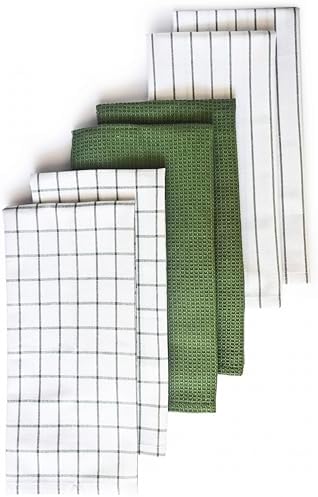 Cotton Dish Towels For Kitchen Drying - Highly Absorbent Wide Sage
