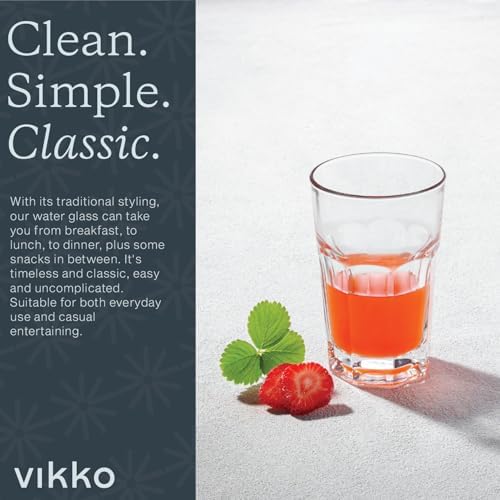 Vikko Drinking Glasses, 11.5 Ounce Glass Cups, Durable Glasses