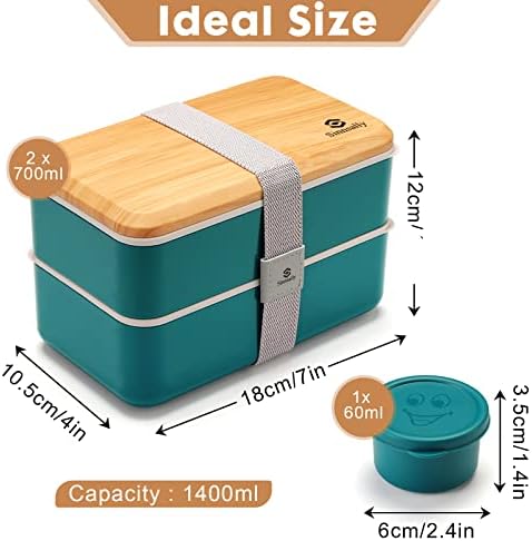 Sinnsally Bento Box Adult Lunch Box,Stackable Japanese Bento Lunch Box