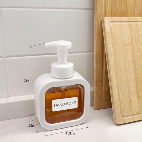 Foaming Soap Dispenser, 2 Pack 300ml (10oz) Plastic Refillable Foaming