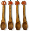 4PCS Acacia Wooden Coffee Spoons, 5.1 Inch Mini Teaspoons