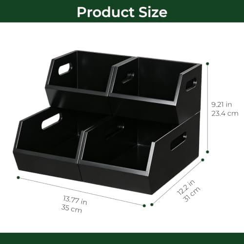 Bamboo Potato and Onion Bins Pantry Storage Organizer with sliders