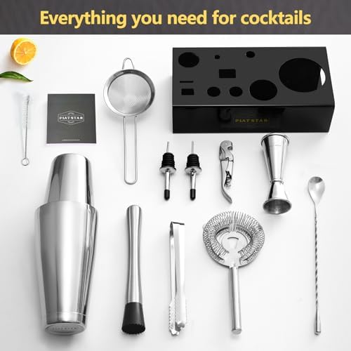 Mixology Bartender Kit with Stand, Home Bar Set Cocktail Shakers