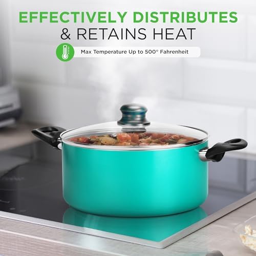 NutriChef 15-Piece Non Stick Kitchen Cookware Set PFOA/PFOS-Free