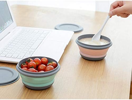 3Pcs Collapsible Silicone Food Storage Bowls with Leak Proof Lid