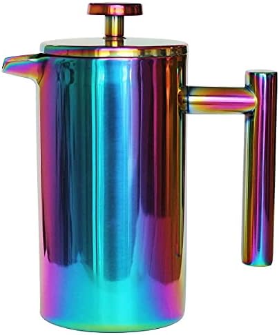 Stainless Steel French Press, 34oz, Rainbow