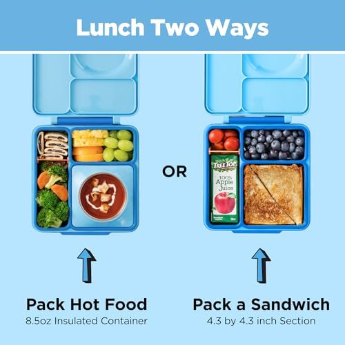 Omie OmieBox Kids Insulated Leakproof Bento Lunch Box with Food Jar