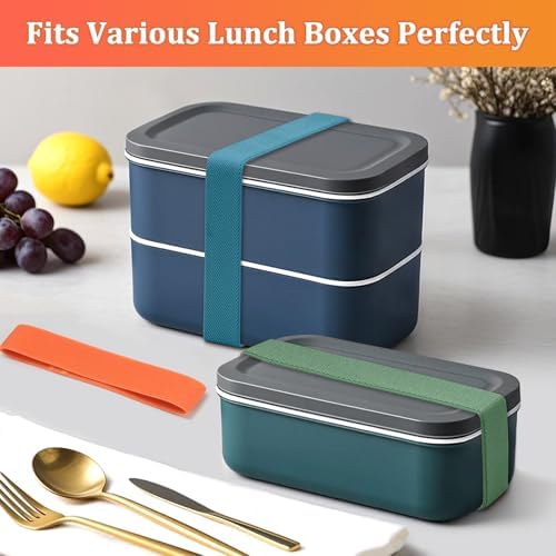 Bento Box Elastic Cinch Belt,4PCS Universal Lunch Box Fixing Strap
