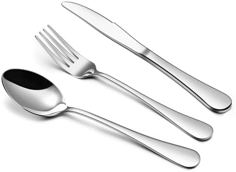 E-far Forks Spoons and Knives Set for 4, 12 Pcs Stainless Steel