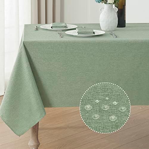 Veblandy Rectangle Tablecloth Linen Textured Waterproof & Stain