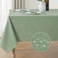 Veblandy Rectangle Tablecloth Linen Textured Waterproof & Stain