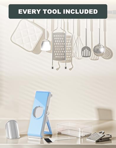 Eletronova Adjustable Mandoline Slicer, Light gray-blue